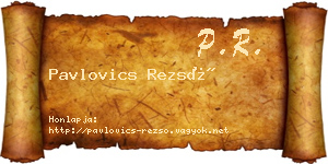 Pavlovics Rezső névjegykártya